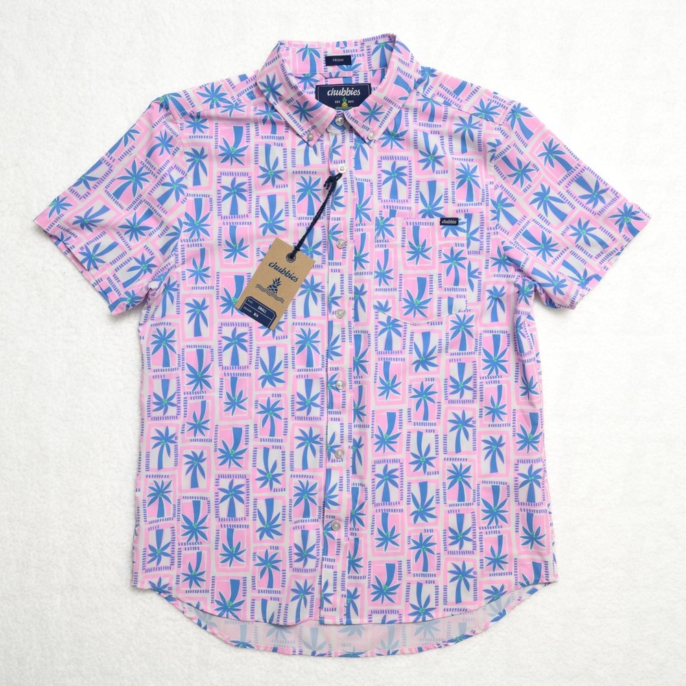 Chubbies Miami Mosaic Men's Sz S Performance Friday Shirt Short Sleeve Button Up